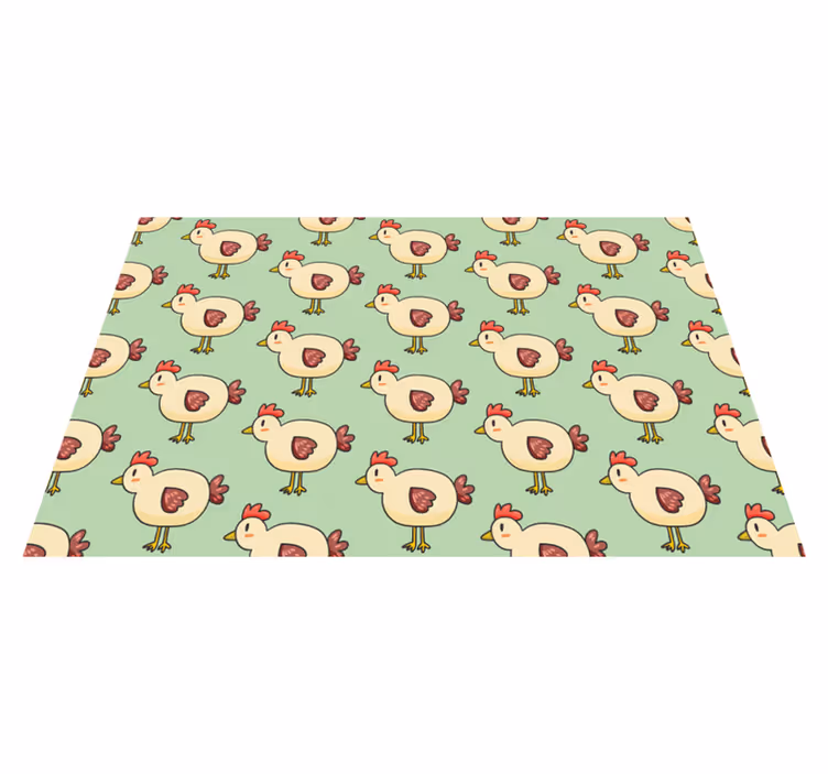 Charming chicken repeats children placemat - TenStickers
