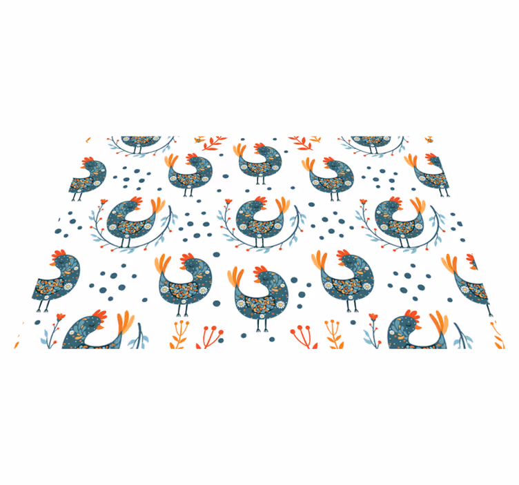 Folk chickens Vinyl placemats - TenStickers