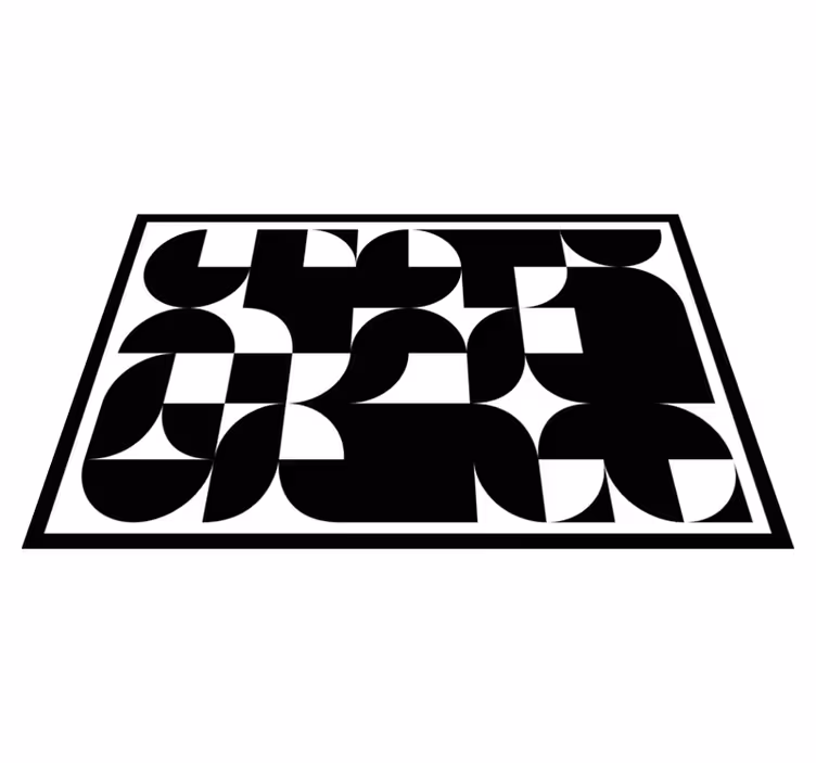 Modern placemat with geometric black design - TenStickers