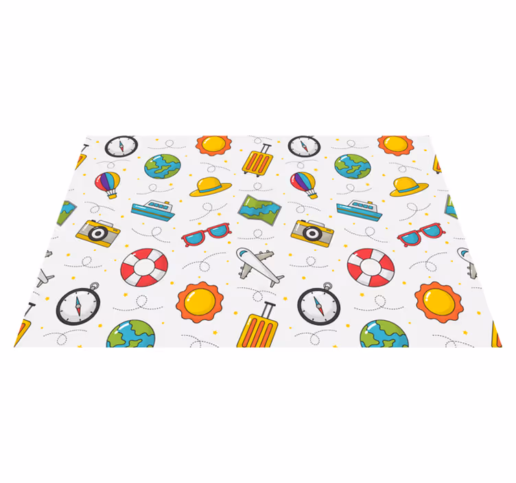 Children placemat playful travel themes - TenStickers