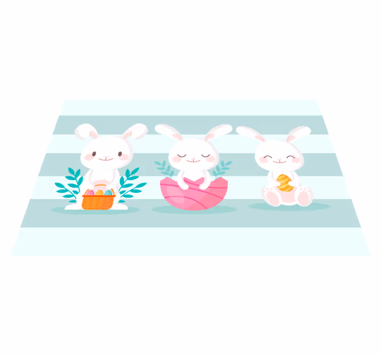 Children placemat with adorable bunny designs - TenStickers