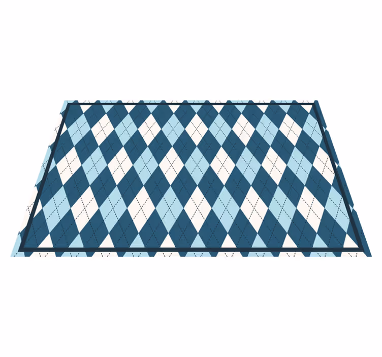 Diamond check blue pattern original placemats - TenStickers