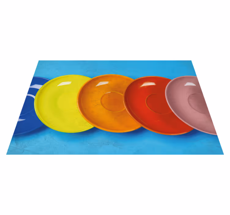 Modern placemat colourful circular plates - TenStickers