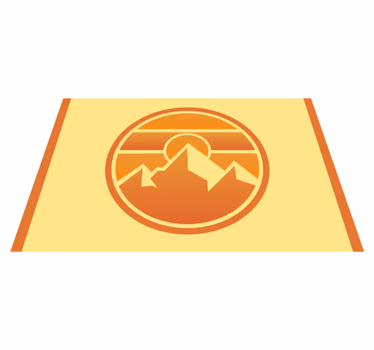 Modern placemat mountain sunset silhouette - TenStickers