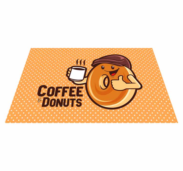Children placemat with happy doughnut character - TenStickers