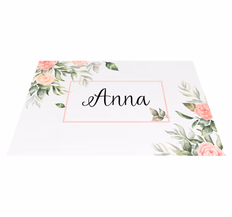 Personalizable placemat floral customizable placemats - TenStickers