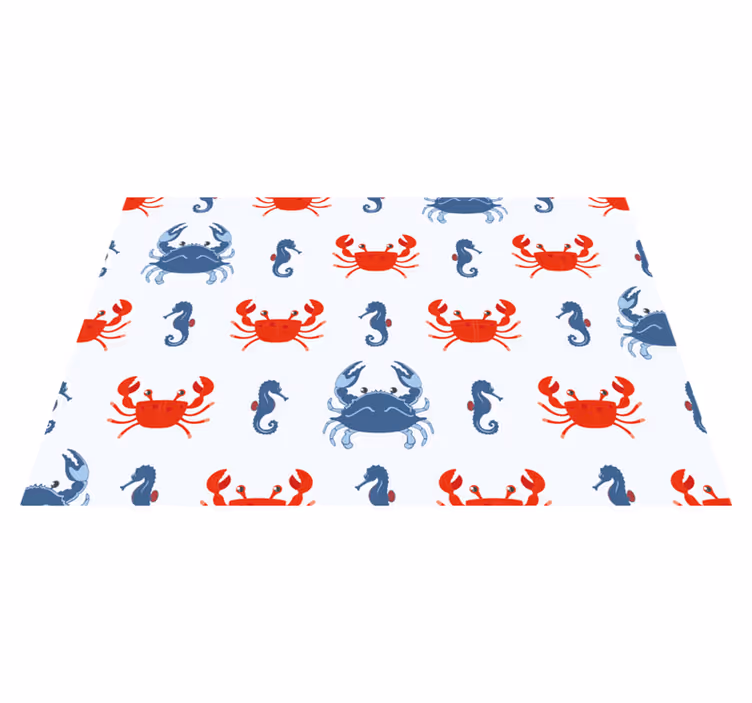 Original placemat crab and seahorse design - TenStickers