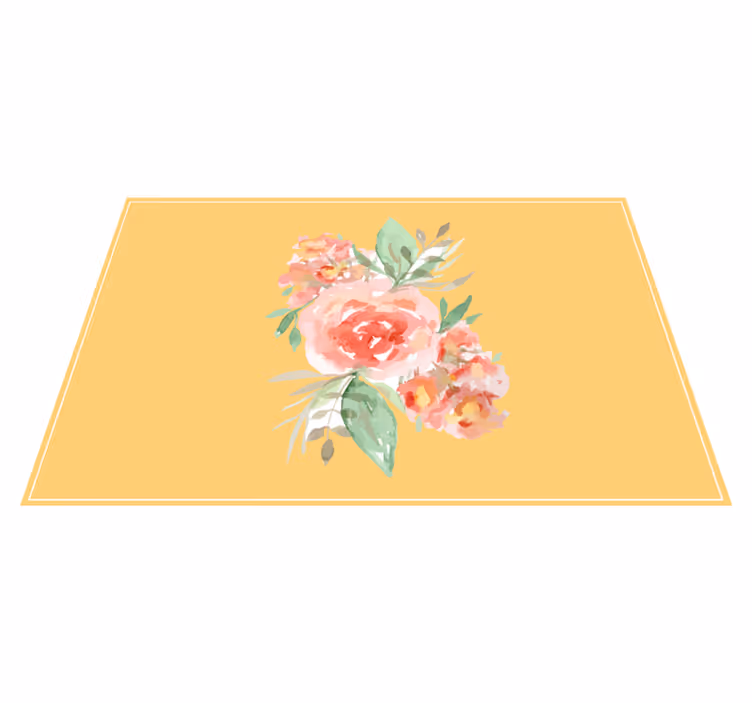 Vintage yellow rose painting modern placemats - TenStickers