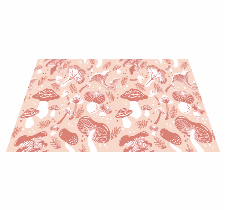 Forest mushrooms on beige background placemats - TenStickers