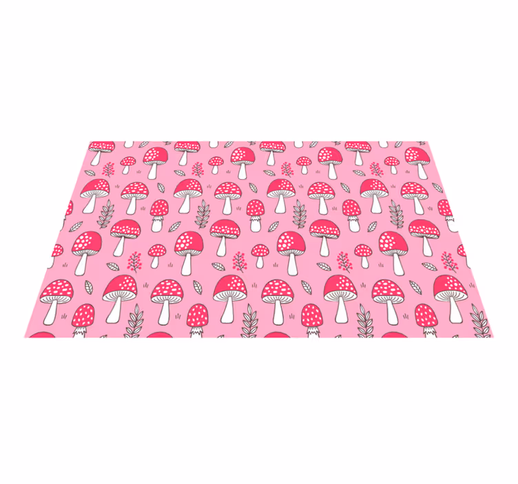 Pink on pink mushroom pattern original placemat - TenStickers