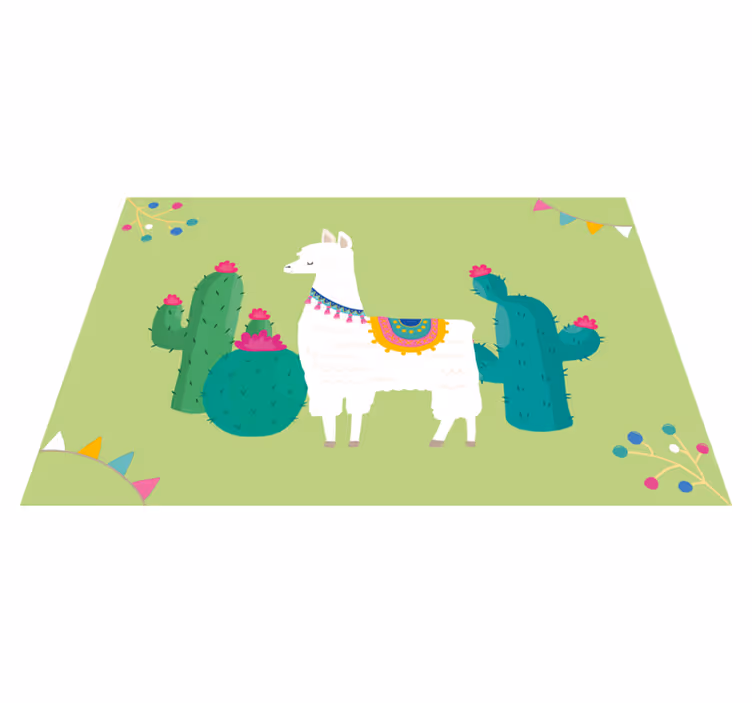 Colorful llama and cactus children placemats - TenStickers