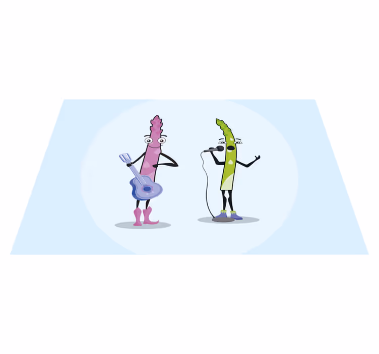 Children placemat with musical veggie friends - TenStickers
