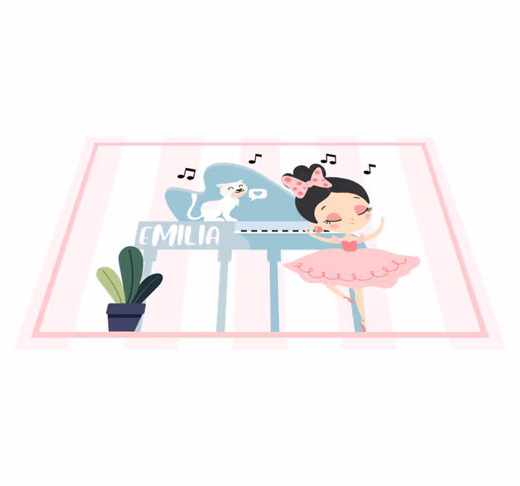 Princess with a cat and a piano placemats - TenStickers