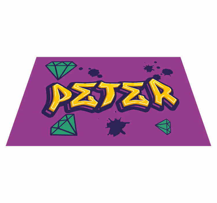 Green diamond graffiti style  placemats - TenStickers