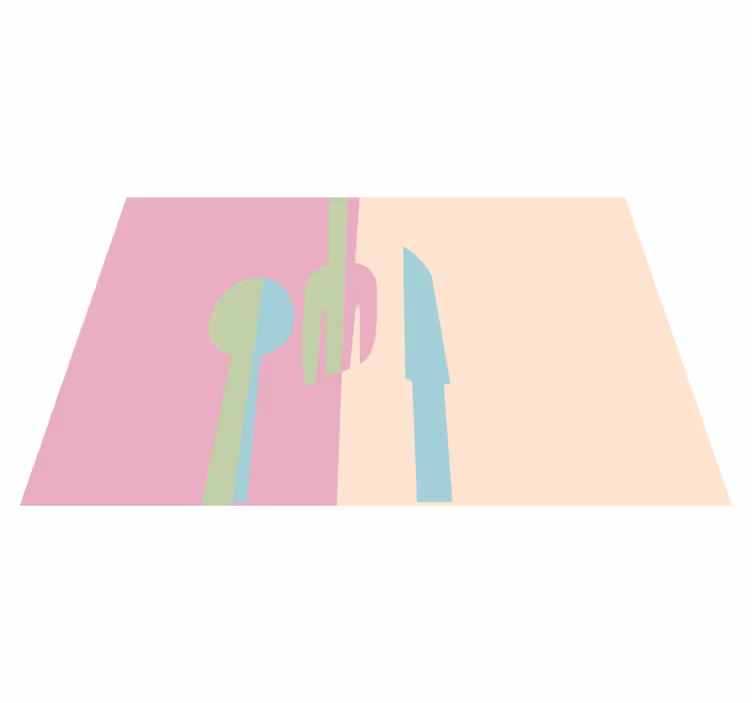 Original placemat with stylish cutlery design - TenStickers