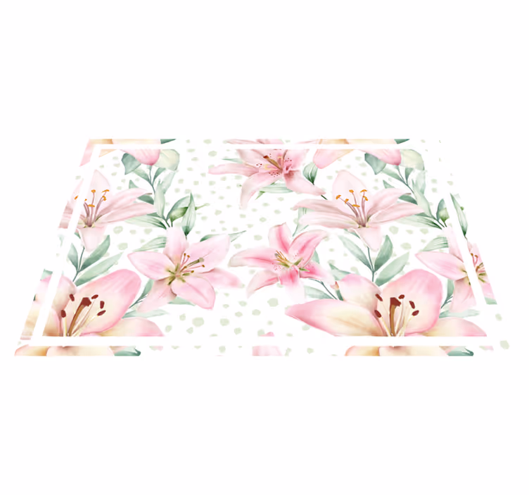 Original placemat floral lily design - TenStickers