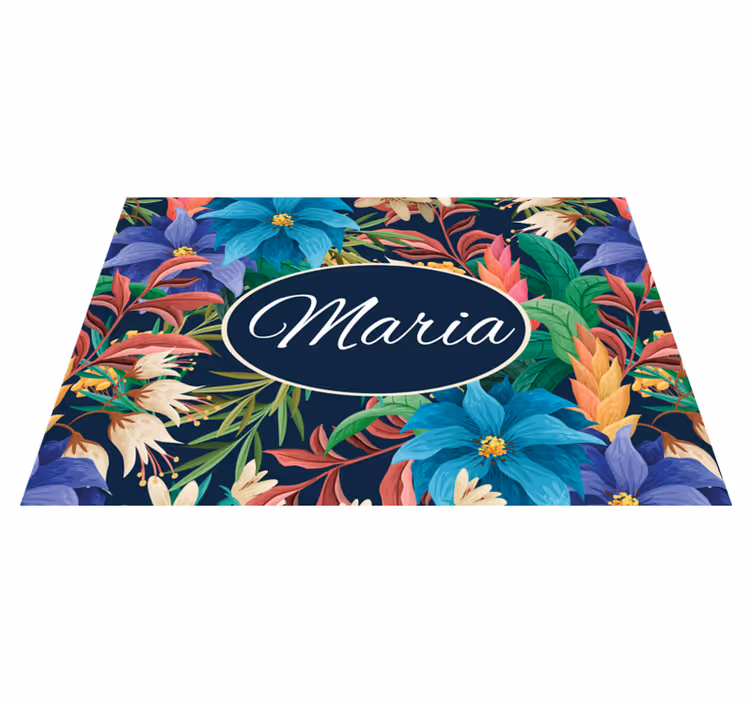 Personalizable placemat floral personalized platter - TenStickers