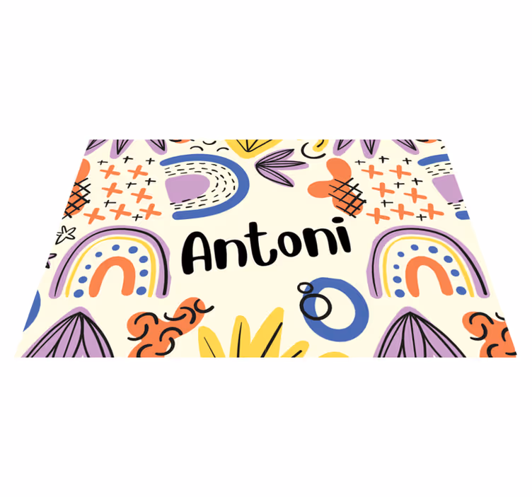 Children placemat with vibrant name designs - TenStickers