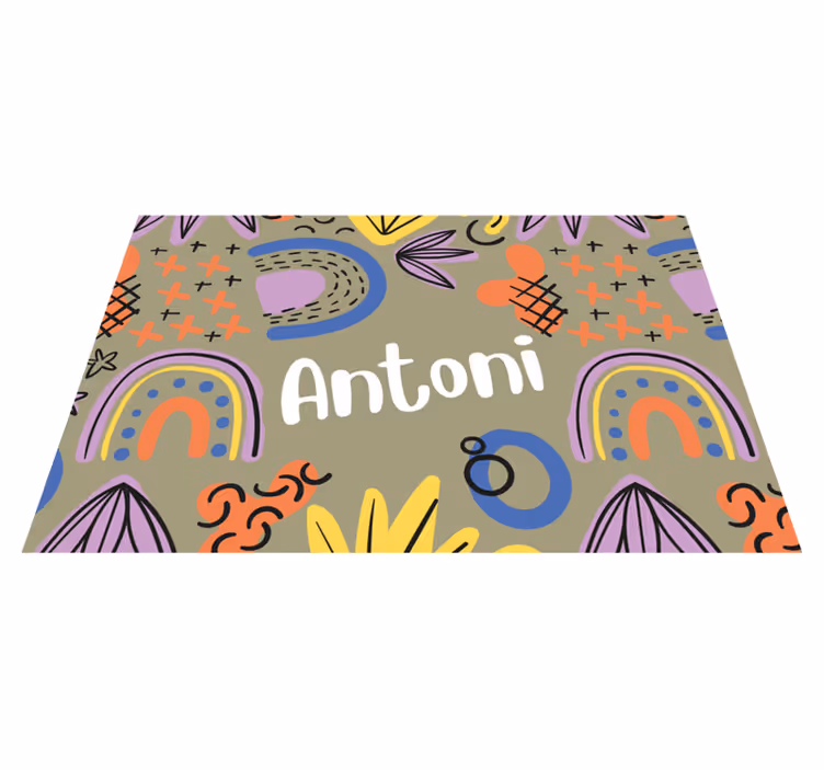 Personalizable placemat with colorful name design - TenStickers