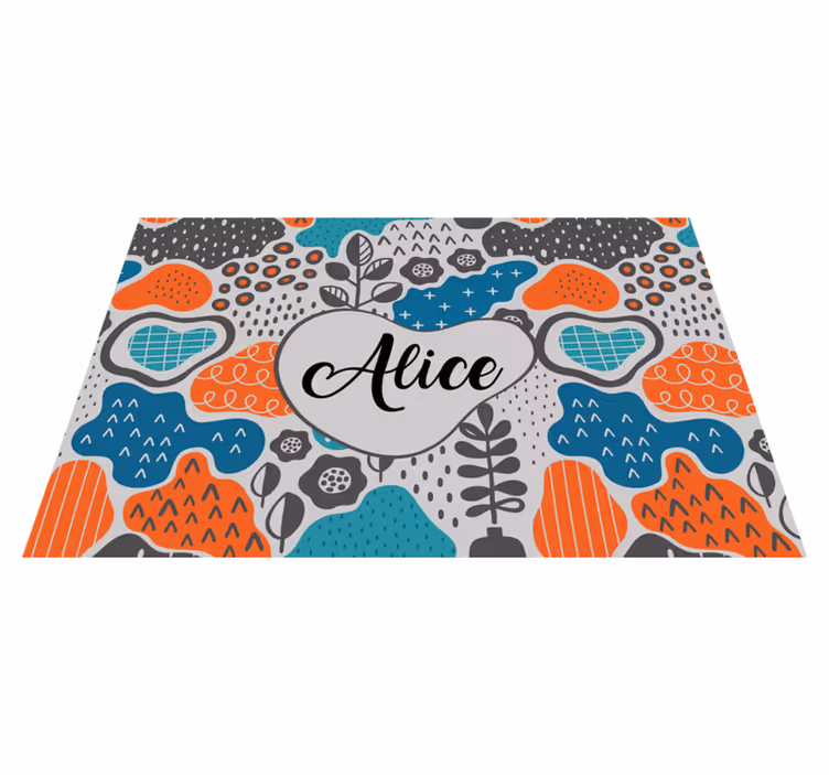 Personalizable placemat with playful name design - TenStickers