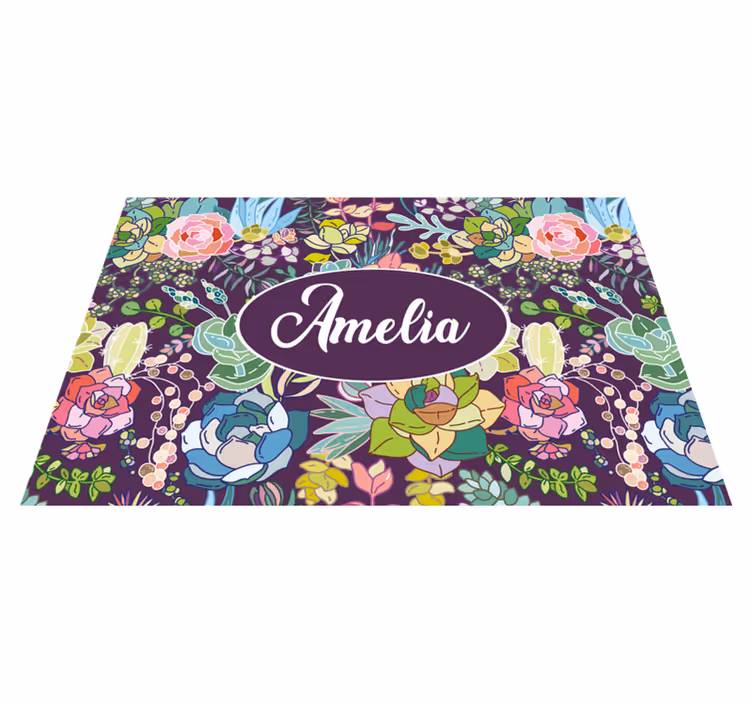 Personalizable placemat with floral custom design - TenStickers