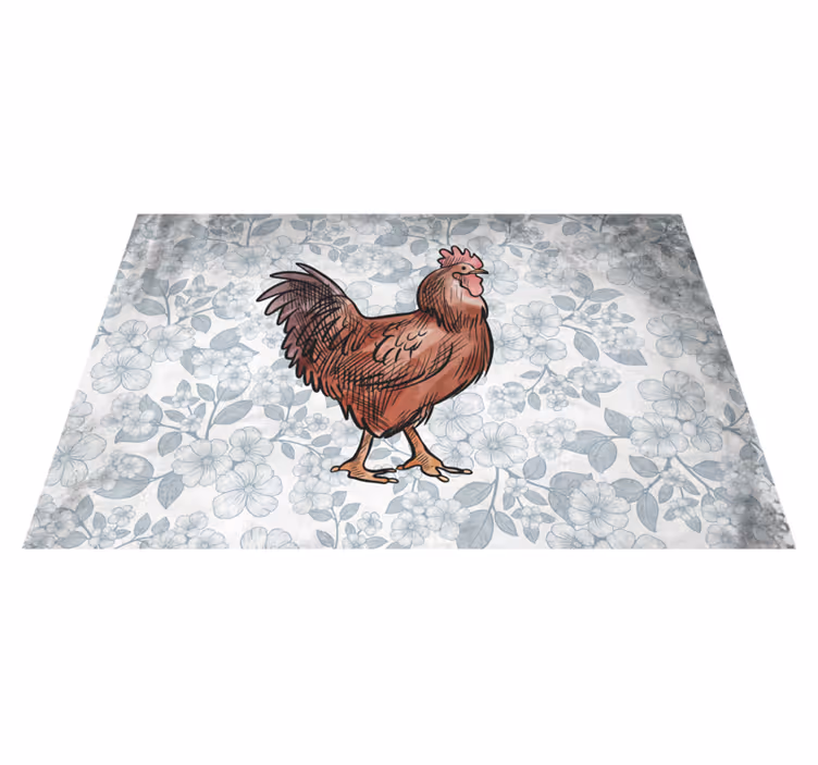 Original placemat rustic chicken artwork - TenStickers