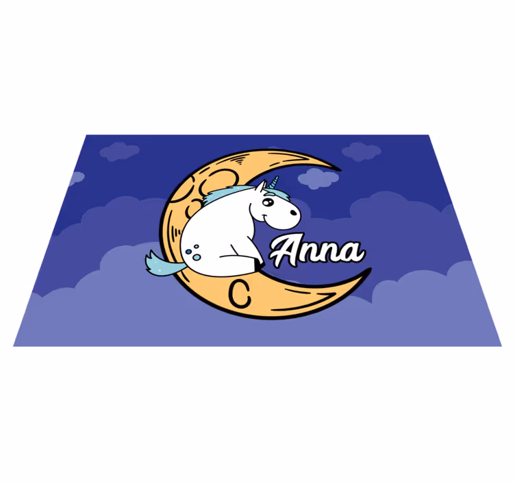 Children placemat unicorn moon night - TenStickers