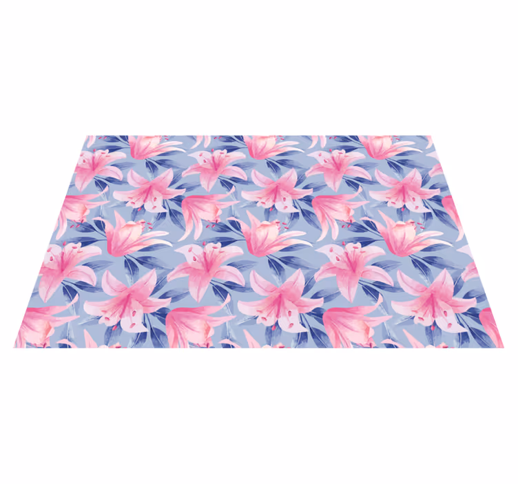 Original placemat floral pink lily design - TenStickers