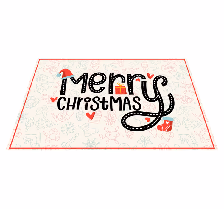 Merry christmas message christmas placemat - TenStickers