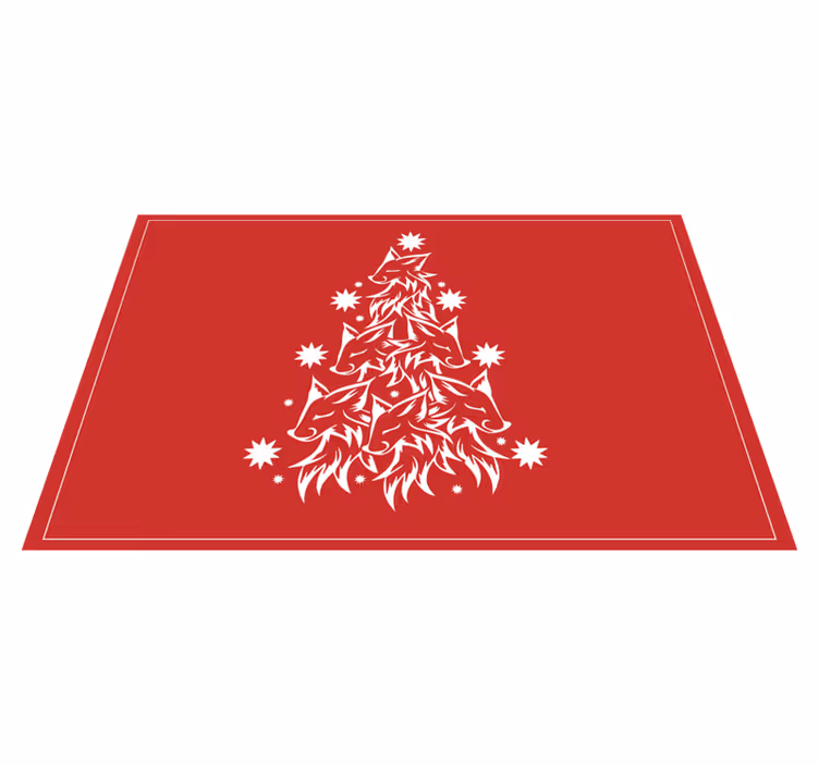 Christmas placemat featuring a stylized fox tree - TenStickers