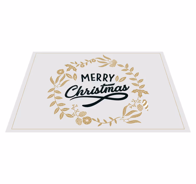Christmas placemat merry christmas wreath - TenStickers