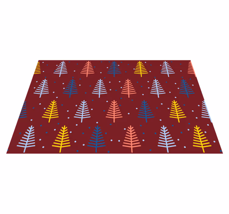 Christmas placemat colorful tree design - TenStickers
