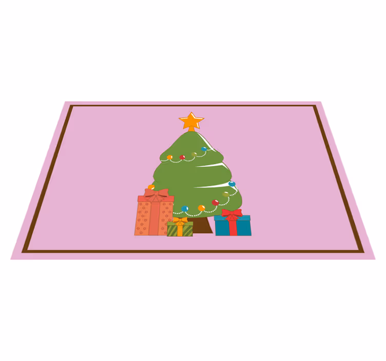 Christmas placemat colorful christmas tree - TenStickers