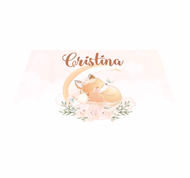 Personalizable placemat with cute fox illustration - TenStickers