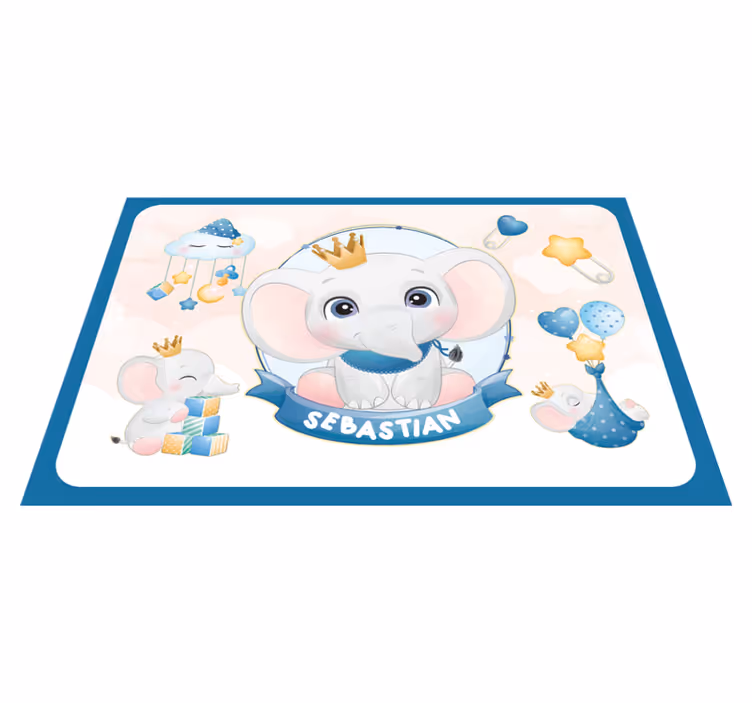 Children placemat cute elephant design - TenStickers