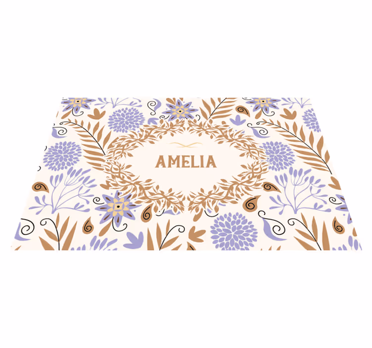 Personalizable placemat flower pattern placemats - TenStickers