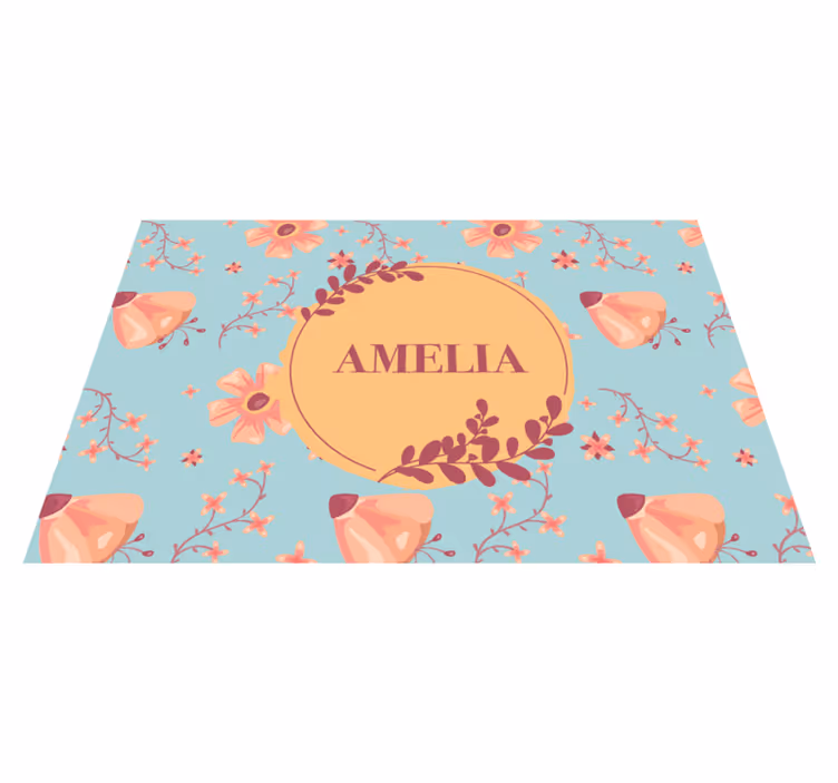 Personalizable placemat botanical name design - TenStickers