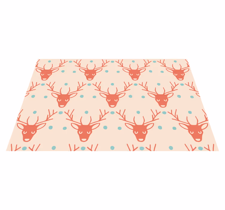 Christmas placemat reindeer pattern table setting - TenStickers