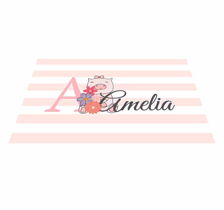 Children placemat cute piggy character - TenStickers