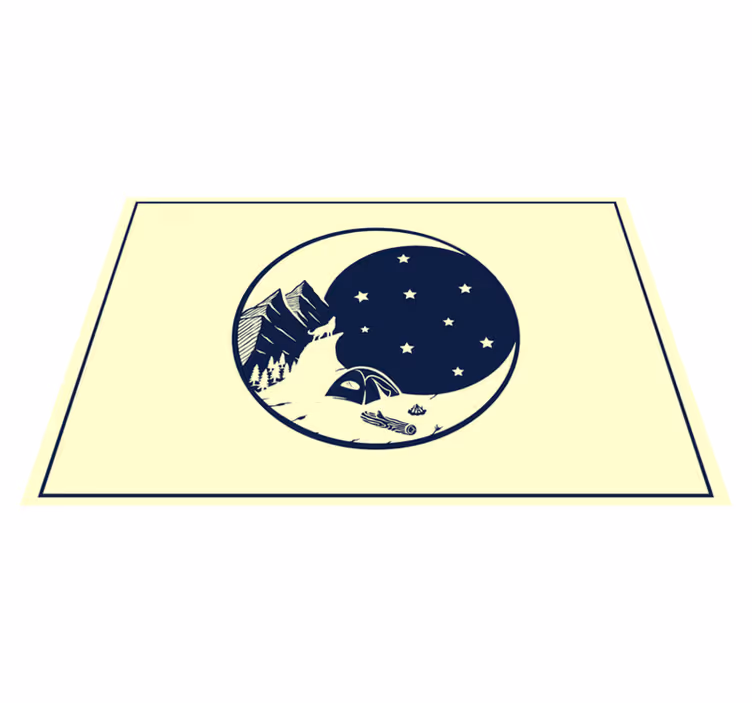 Camping mountain landscape original placemats - TenStickers