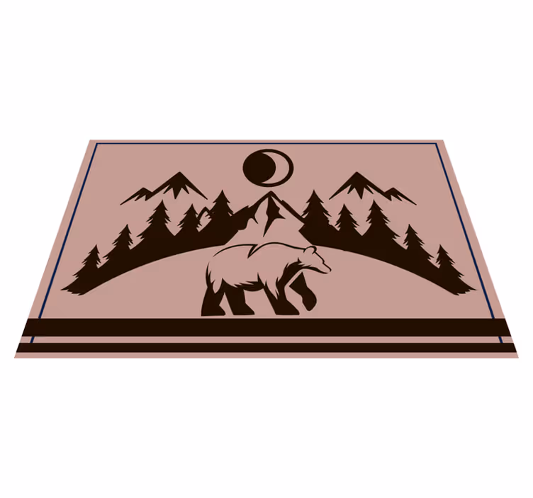 Personalizable placemat bear silhouette scene - TenStickers