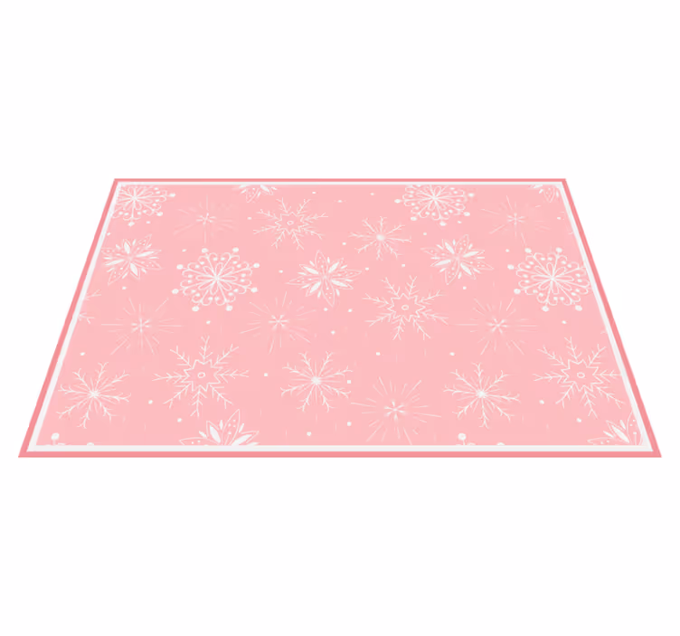 White snowflakes on pink background placemats - TenStickers