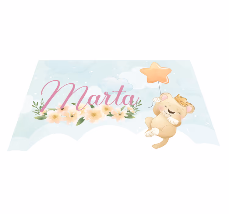Children placemat cute lion with balloon - TenStickers