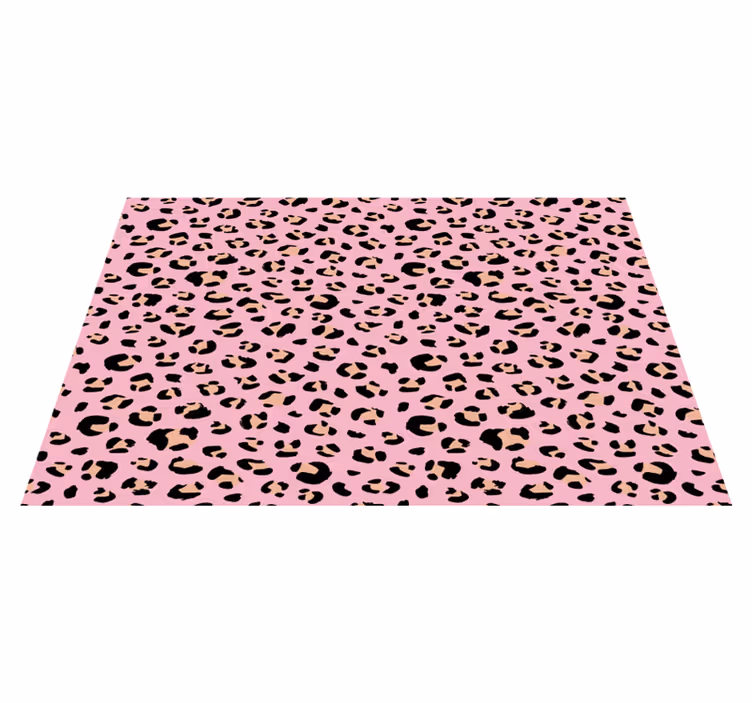 Black and pink  leopard vinyl placemats - TenStickers
