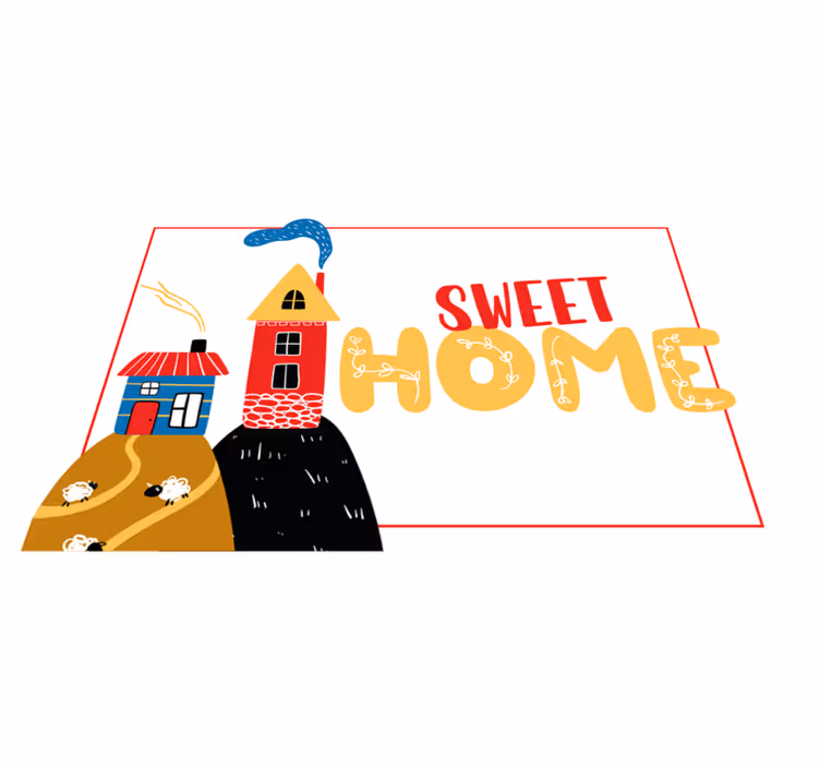 Children placemat colorful house scene - TenStickers