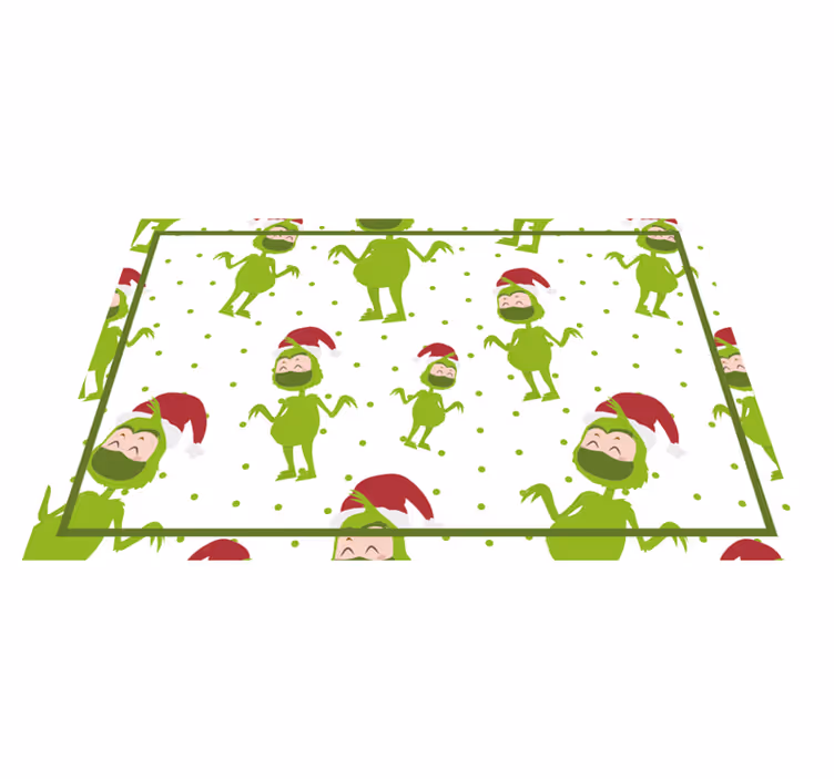 Christmas placemat featuring jolly grinch characters - TenStickers