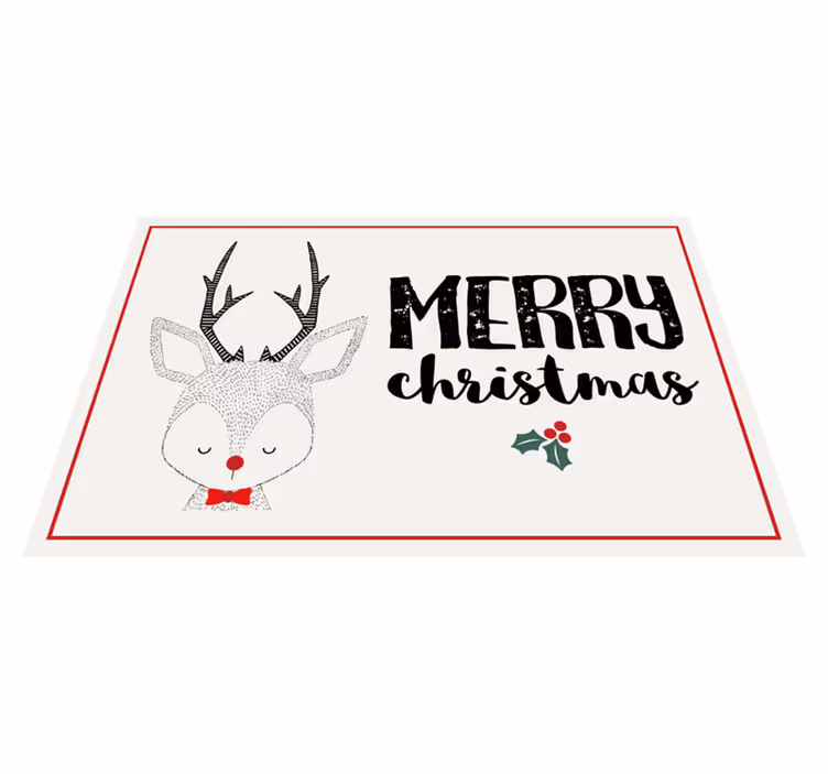 Christmas placemat with merry reindeer illustration - TenStickers