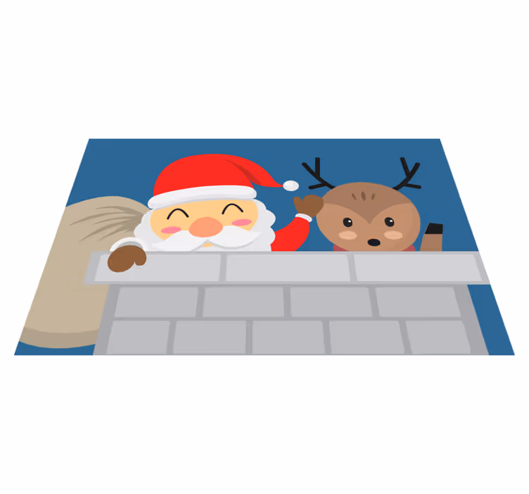 Christmas placemat santa claus reindeer - TenStickers