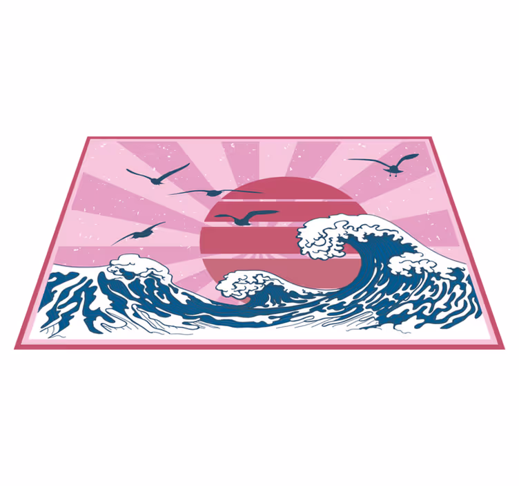Modern placemat waves and sun design - TenStickers