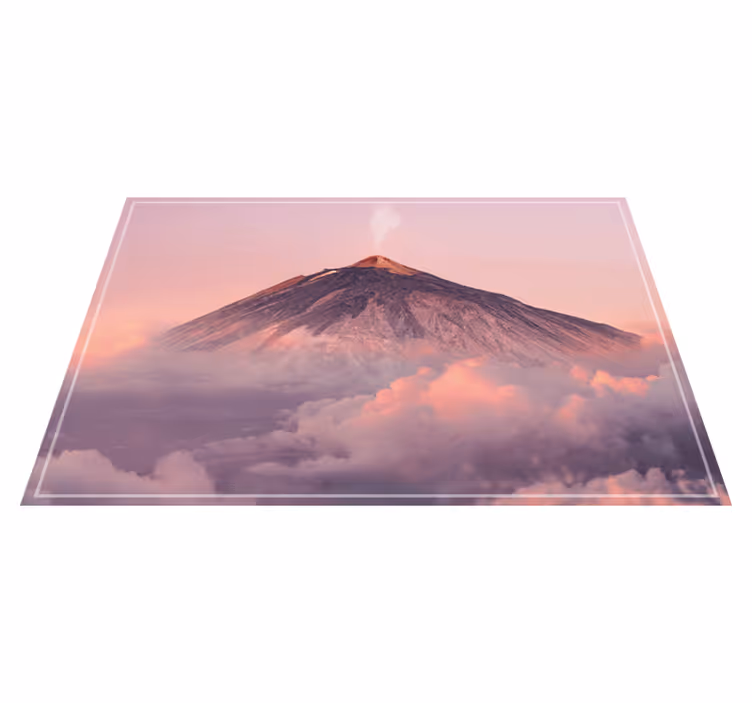 Modern placemat volcanic mountain scene - TenStickers